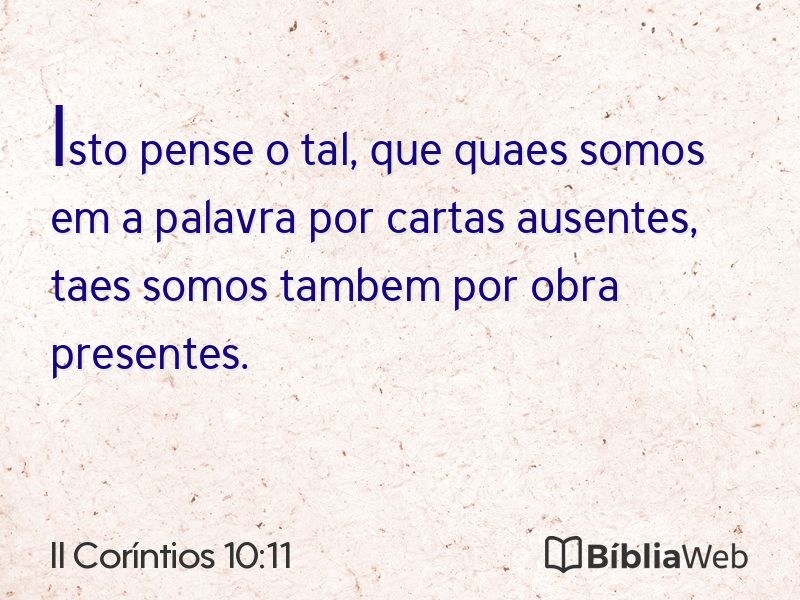 II Coríntios 10:11 em imagem para compartilhar