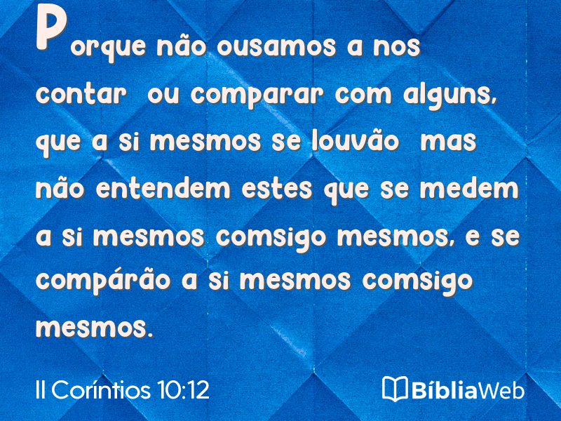 II Coríntios 10:12 em imagem para compartilhar