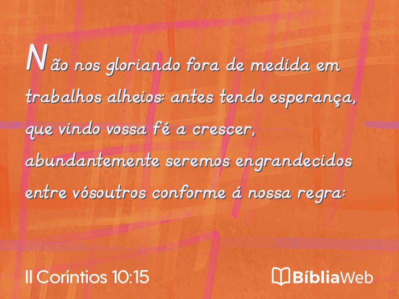 II Coríntios 10:15 em imagem para compartilhar