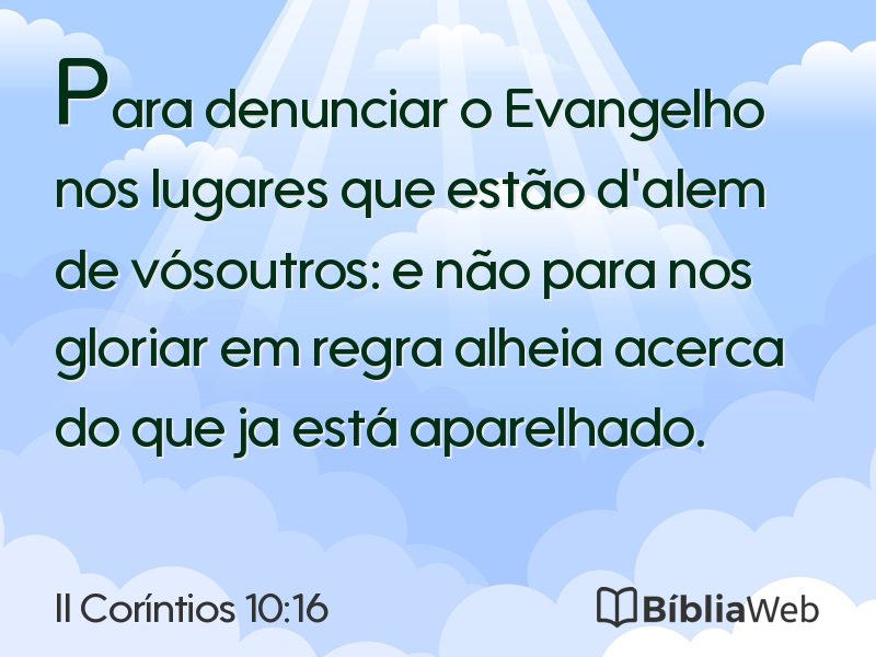 II Coríntios 10:16 em imagem para compartilhar