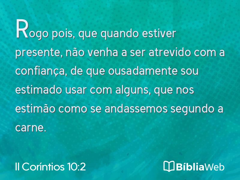 II Coríntios 10:2 em imagem para compartilhar