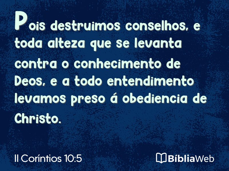 II Coríntios 10:5 em imagem para compartilhar