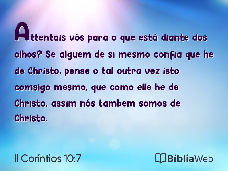 II Coríntios 10:7 em imagem para compartilhar