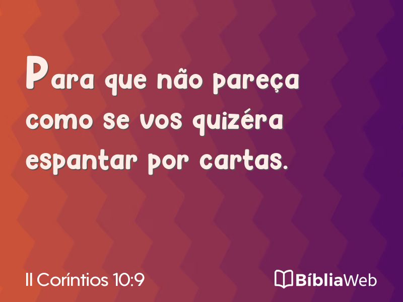 II Coríntios 10:9 em imagem para compartilhar
