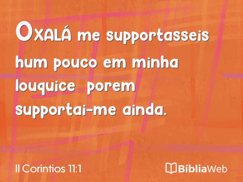 II Coríntios 11:1 em imagem para compartilhar