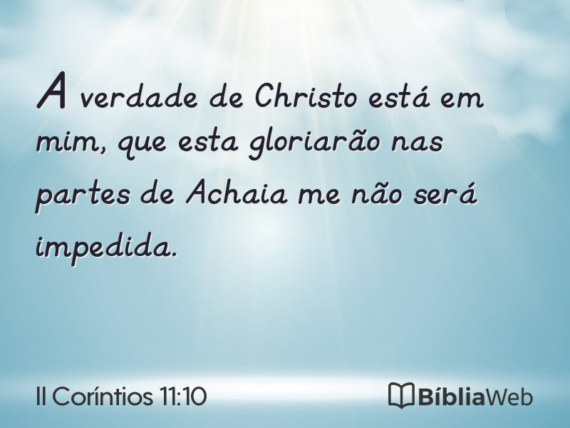 II Coríntios 11:10 em imagem para compartilhar