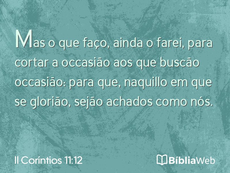 II Coríntios 11:12 em imagem para compartilhar