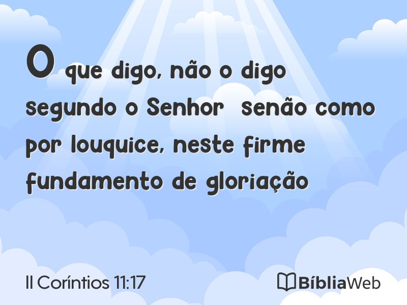 II Coríntios 11:17 em imagem para compartilhar