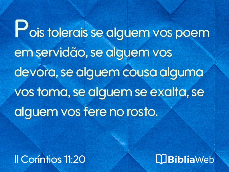 II Coríntios 11:20 em imagem para compartilhar