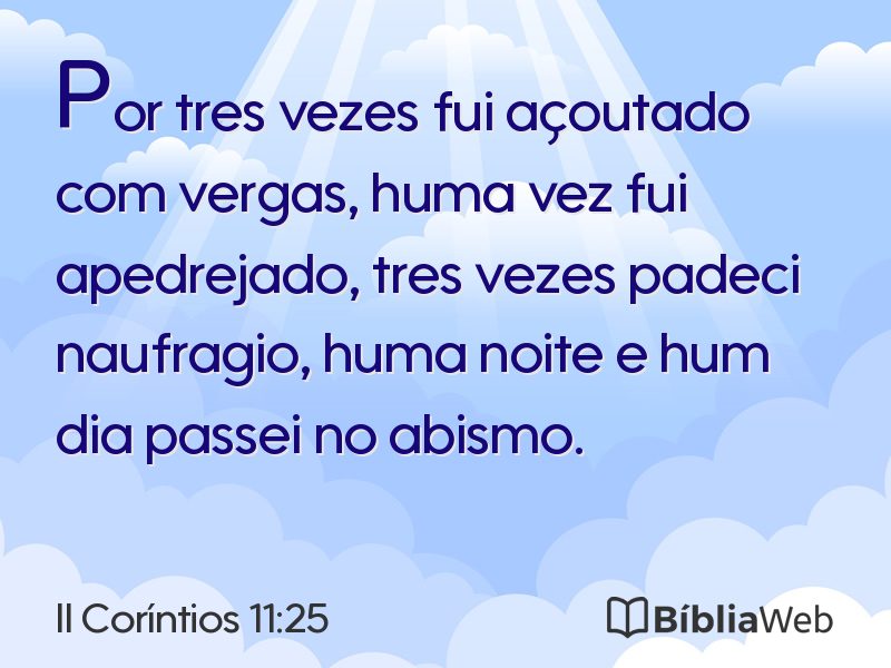 II Coríntios 11:25 em imagem para compartilhar