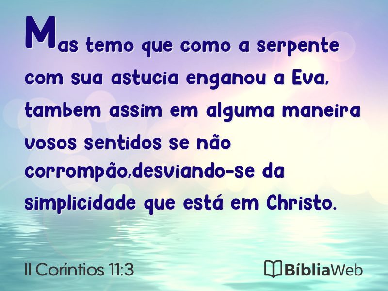 II Coríntios 11:3 em imagem para compartilhar