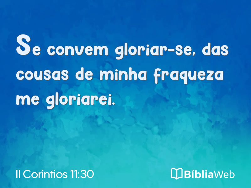 II Coríntios 11:30 em imagem para compartilhar