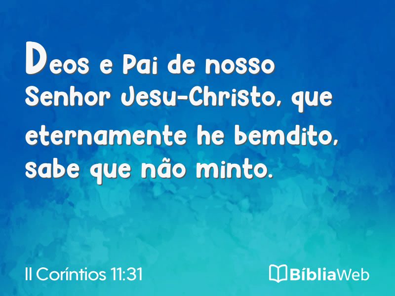 II Coríntios 11:31 em imagem para compartilhar