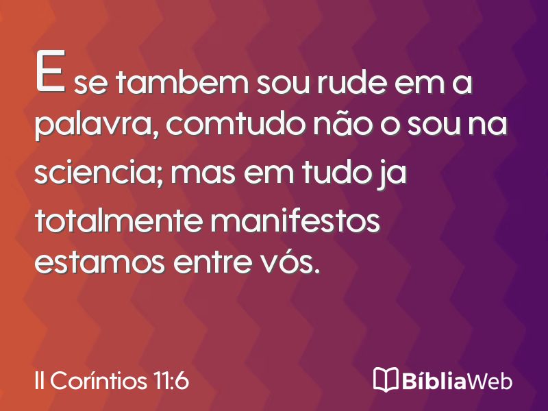 II Coríntios 11:6 em imagem para compartilhar