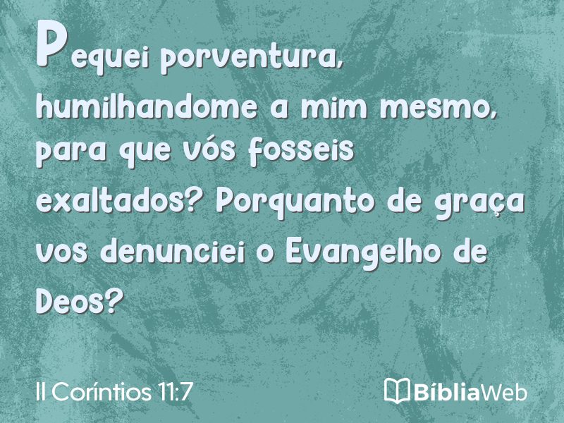 II Coríntios 11:7 em imagem para compartilhar
