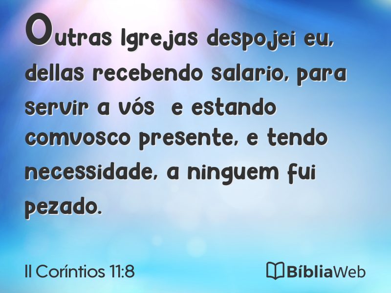 II Coríntios 11:8 em imagem para compartilhar