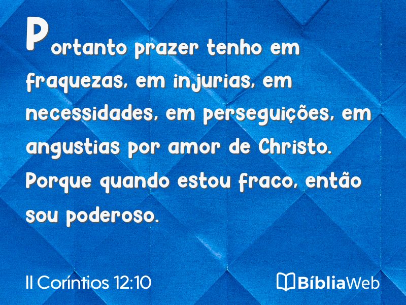 II Coríntios 12:10 em imagem para compartilhar