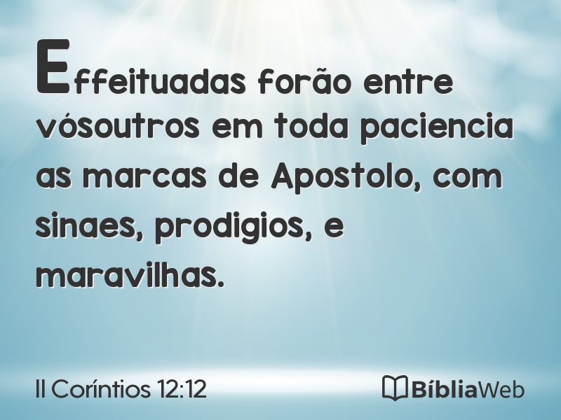 II Coríntios 12:12 em imagem para compartilhar