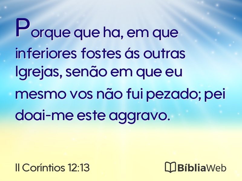 II Coríntios 12:13 em imagem para compartilhar