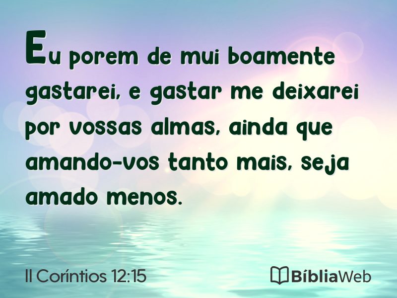 II Coríntios 12:15 em imagem para compartilhar