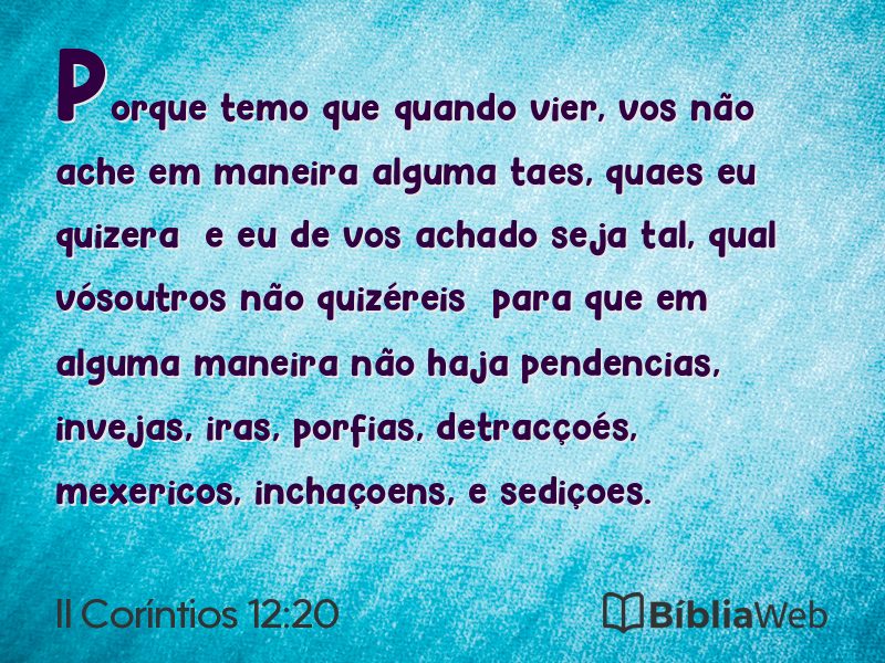 II Coríntios 12:20 em imagem para compartilhar