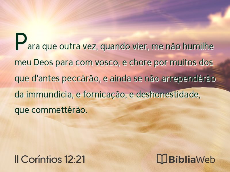 II Coríntios 12:21 em imagem para compartilhar