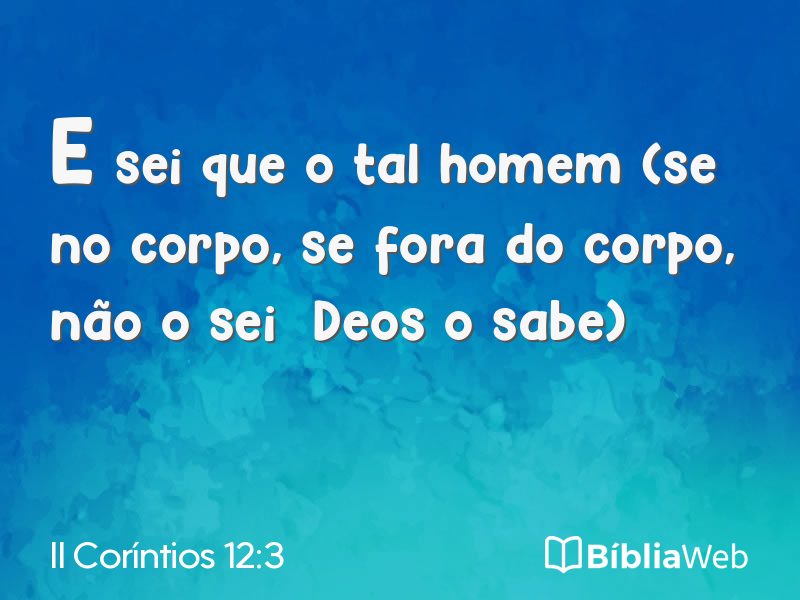 II Coríntios 12:3 em imagem para compartilhar