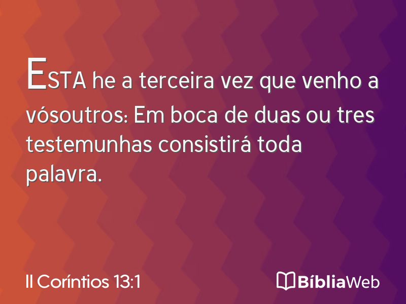 II Coríntios 13:1 em imagem para compartilhar