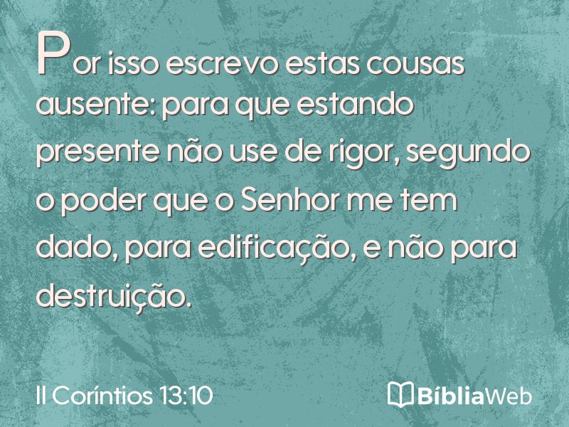 II Coríntios 13:10 em imagem para compartilhar
