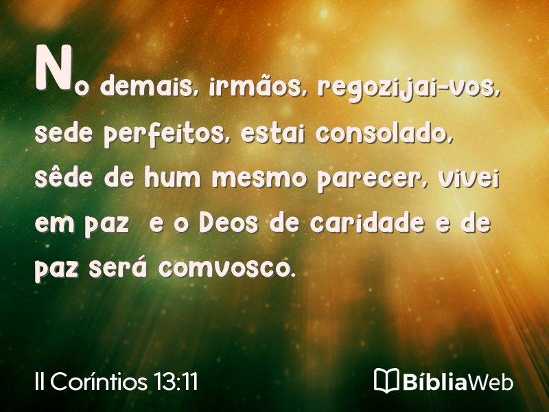 II Coríntios 13:11 em imagem para compartilhar
