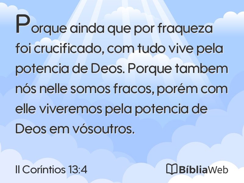 II Coríntios 13:4 em imagem para compartilhar