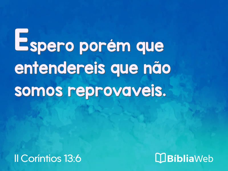 II Coríntios 13:6 em imagem para compartilhar