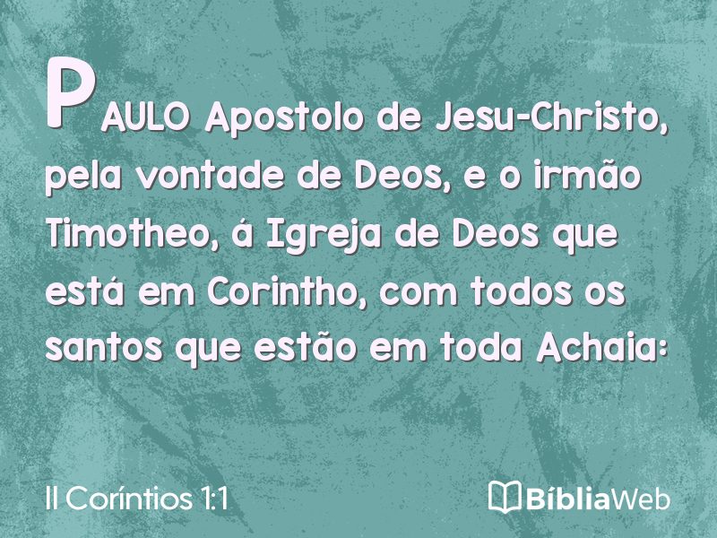 II Coríntios 1:1 em imagem para compartilhar