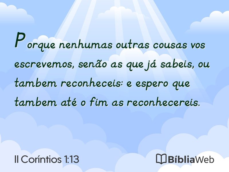 II Coríntios 1:13 em imagem para compartilhar