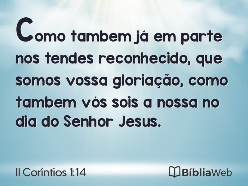 II Coríntios 1:14 em imagem para compartilhar