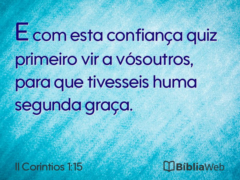 II Coríntios 1:15 em imagem para compartilhar