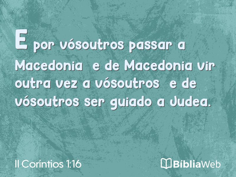 II Coríntios 1:16 em imagem para compartilhar