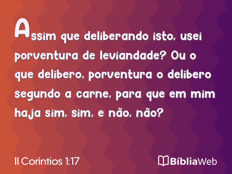 II Coríntios 1:17 em imagem para compartilhar