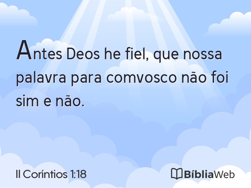II Coríntios 1:18 em imagem para compartilhar