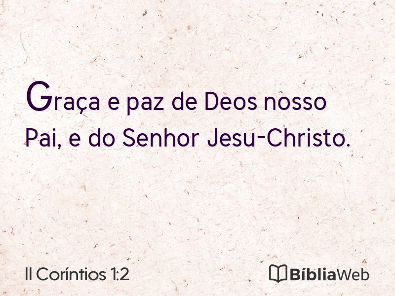 II Coríntios 1:2 em imagem para compartilhar