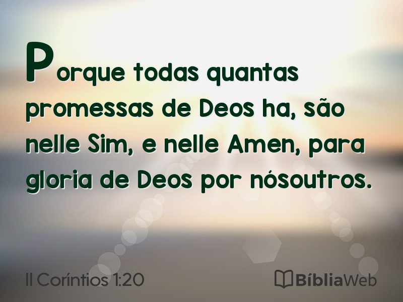 II Coríntios 1:20 em imagem para compartilhar