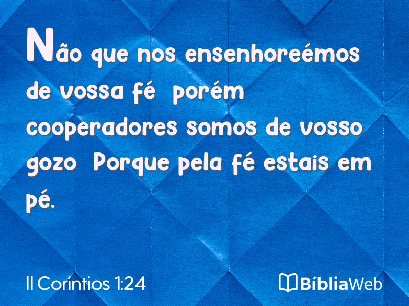 II Coríntios 1:24 em imagem para compartilhar