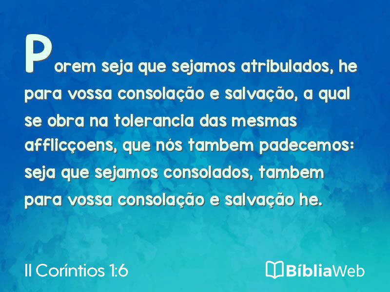 II Coríntios 1:6 em imagem para compartilhar