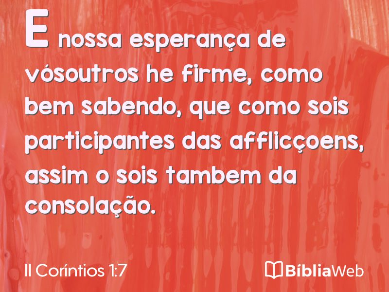 II Coríntios 1:7 em imagem para compartilhar