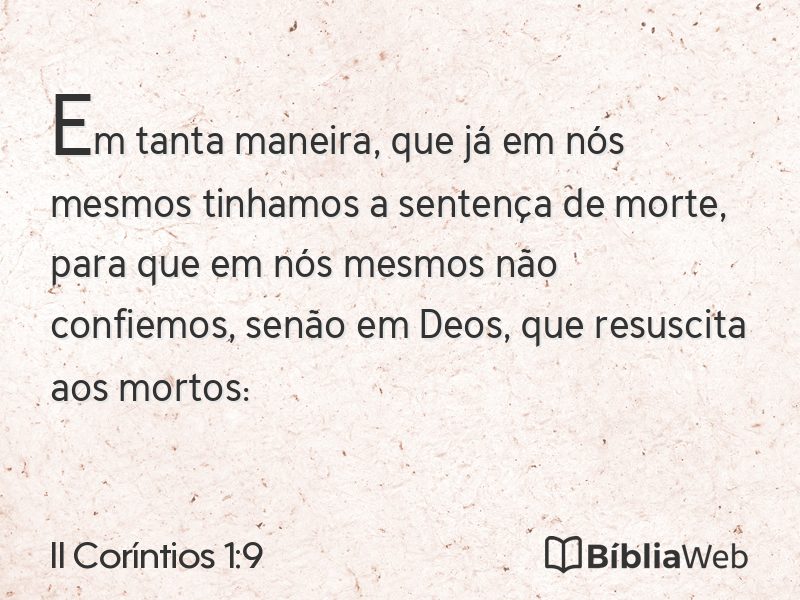 II Coríntios 1:9 em imagem para compartilhar