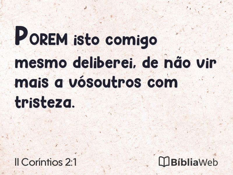 II Coríntios 2:1 em imagem para compartilhar