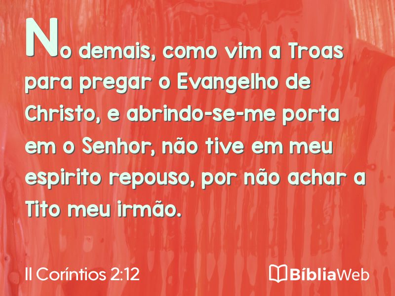 II Coríntios 2:12 em imagem para compartilhar