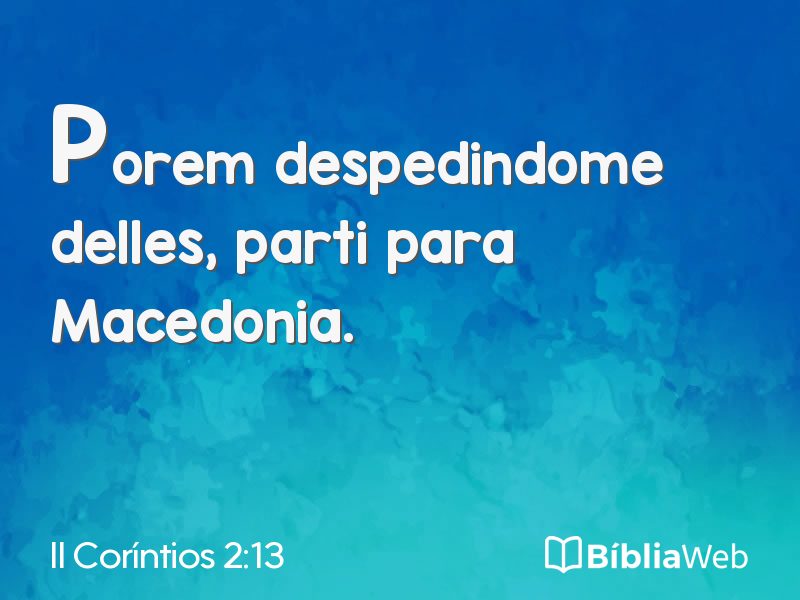 II Coríntios 2:13 em imagem para compartilhar