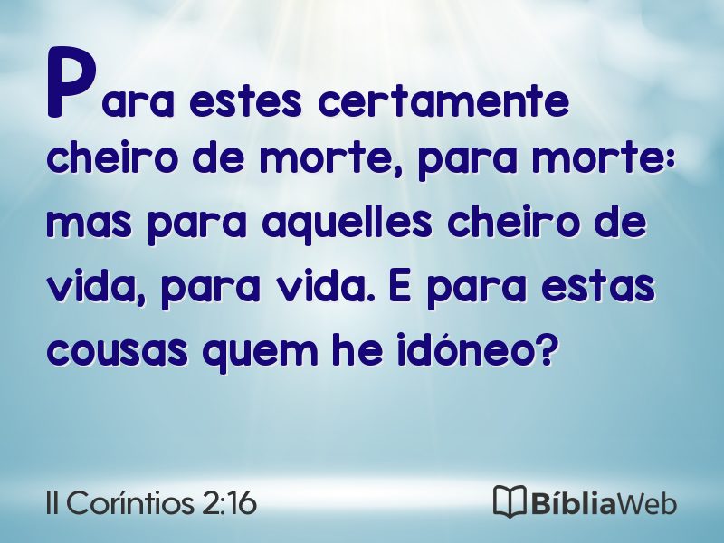 II Coríntios 2:16 em imagem para compartilhar