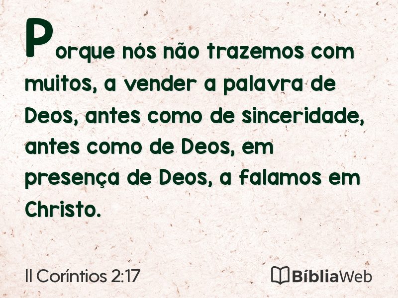 II Coríntios 2:17 em imagem para compartilhar